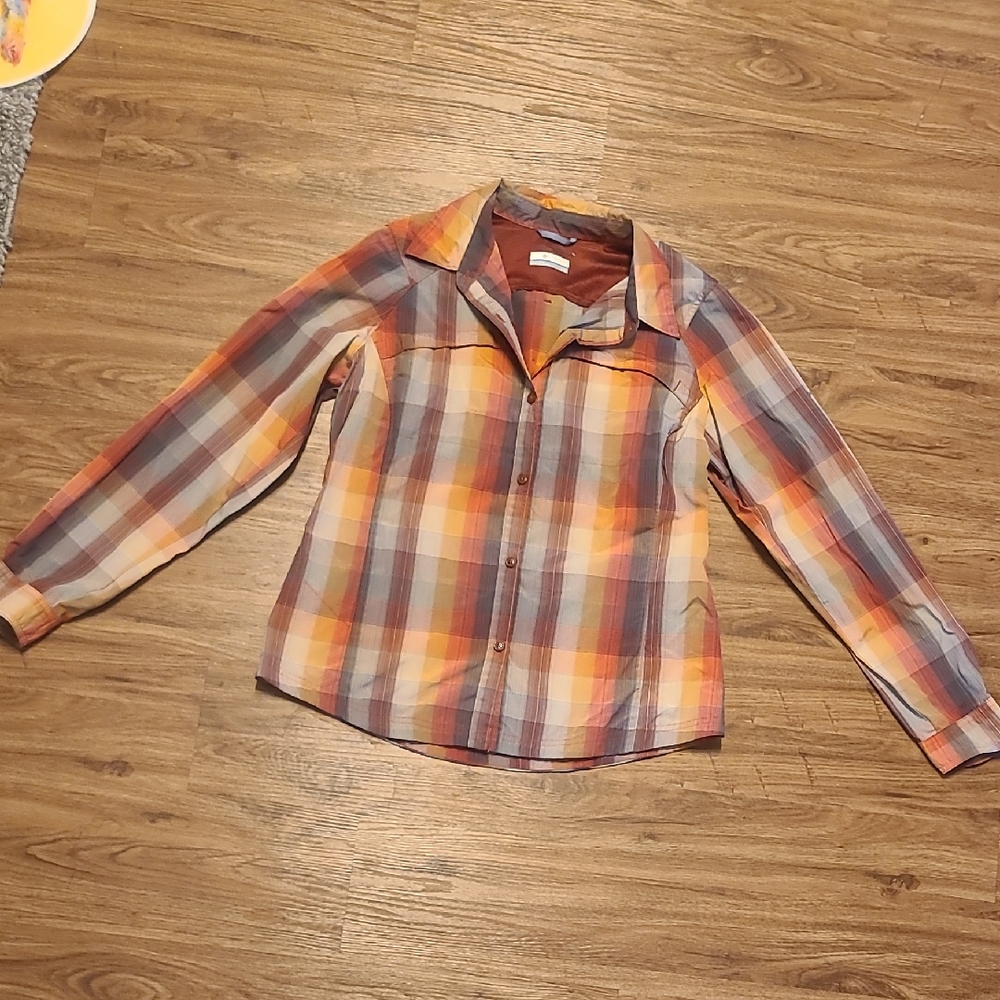 Columbia Red and Gray Plaid Shirt